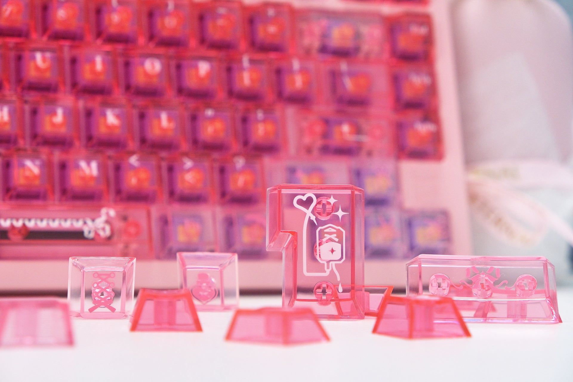 Pink Cat Nurse keycaps